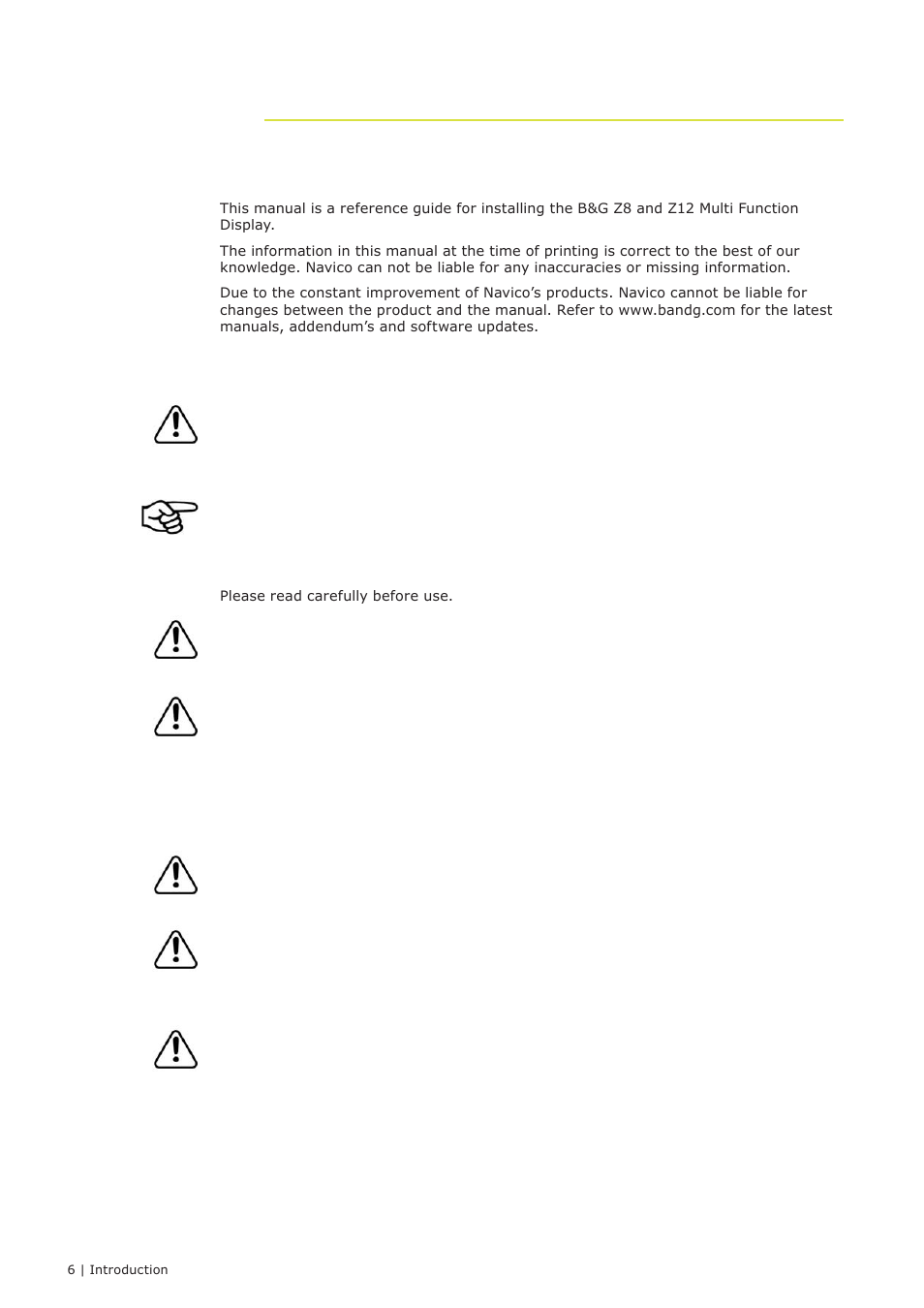 Introduction 3, About this manual, Conventions | Important safety and warning information | B&G Zeus 12 User Manual | Page 7 / 63