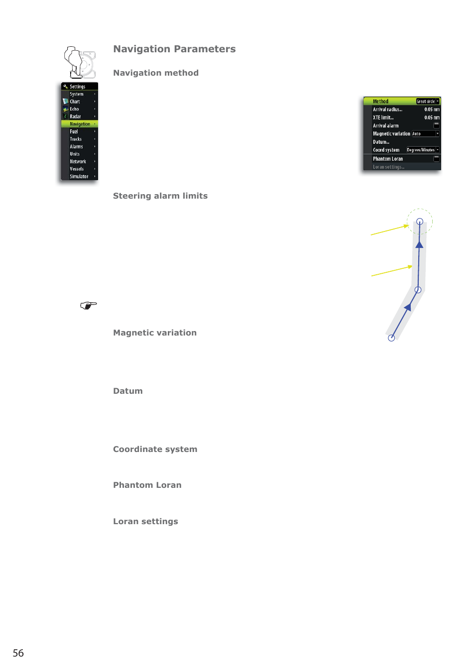 Navigation parameters | B&G Zeus 12 User Manual | Page 57 / 94