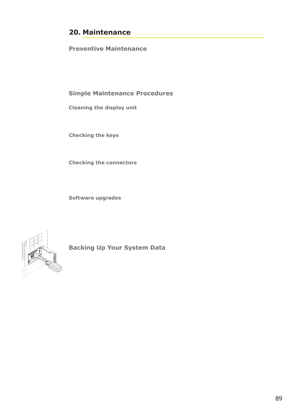 89 maintenance 20, Preventive maintenance, Simple maintenance procedures | Backing up your system data | B&G Zeus 12 User Manual | Page 90 / 94