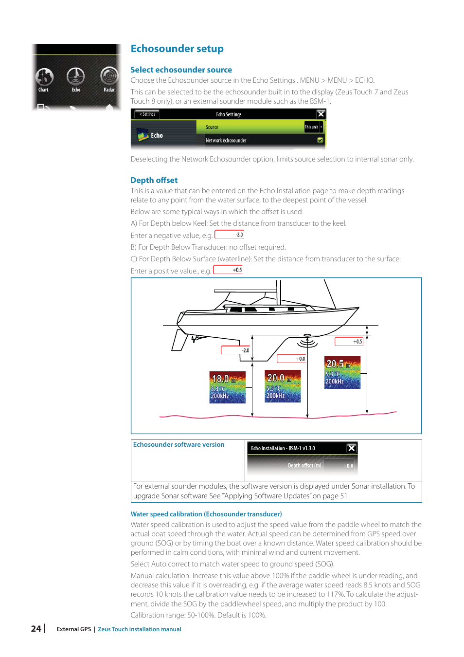 Echosounder setup, Ab c | B&G Zeus Touch 12 User Manual | Page 24 / 66