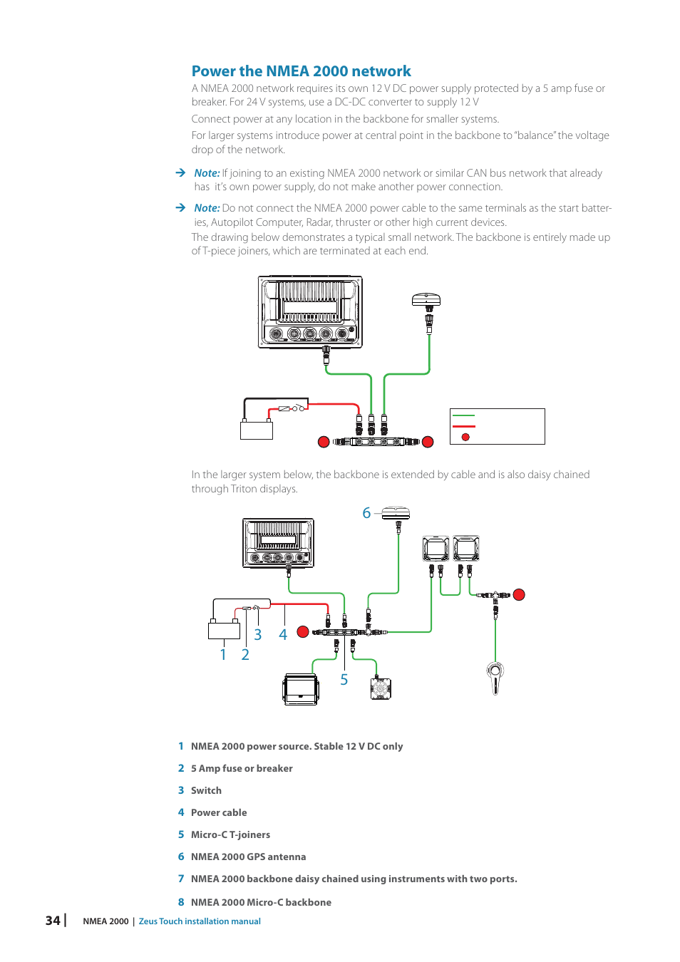 Power the nmea 2000 network | B&G Zeus Touch 12 User Manual | Page 34 / 66