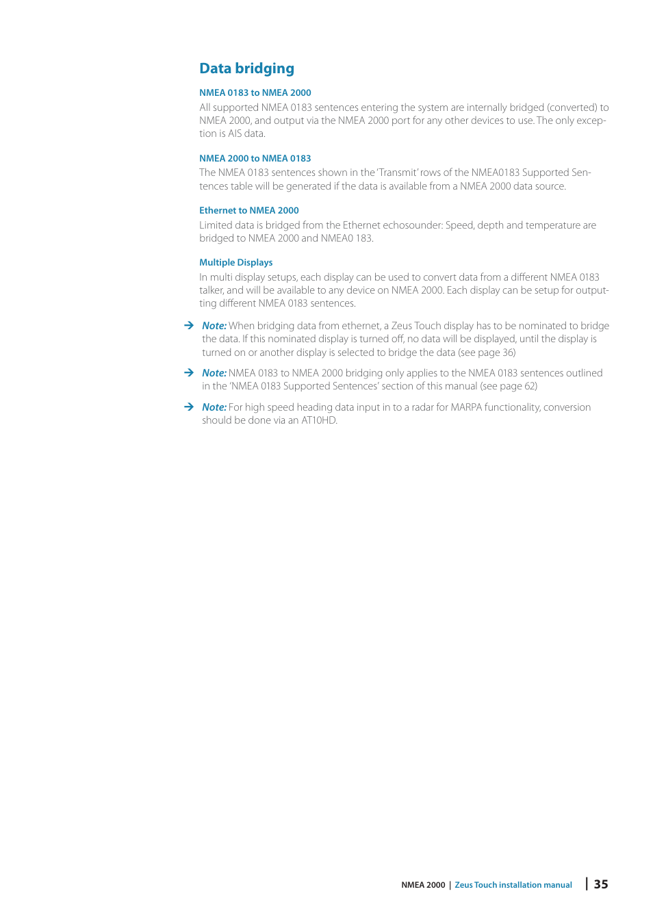 Data bridging | B&G Zeus Touch 12 User Manual | Page 35 / 66