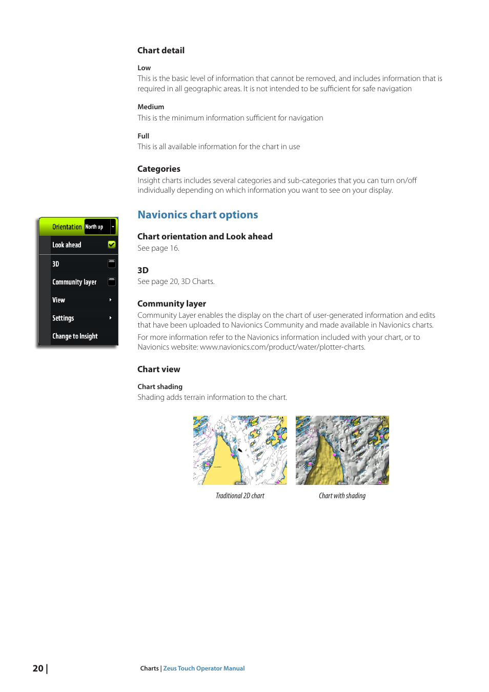 Navionics chart options | B&G Zeus Touch 12 User Manual | Page 21 / 115