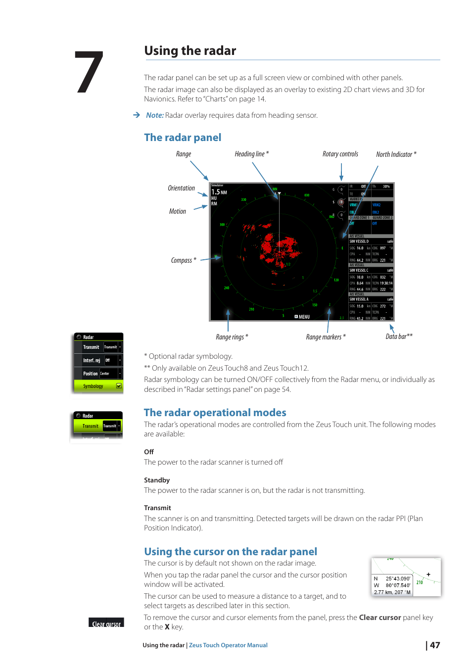 Using the radar | B&G Zeus Touch 12 User Manual | Page 48 / 115