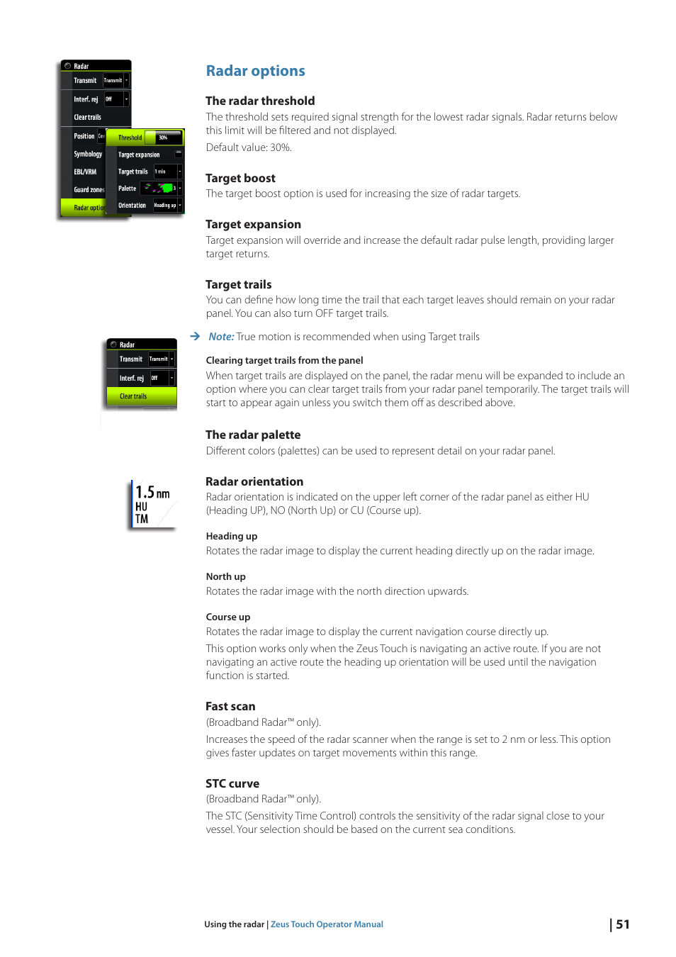 Radar options | B&G Zeus Touch 12 User Manual | Page 52 / 115