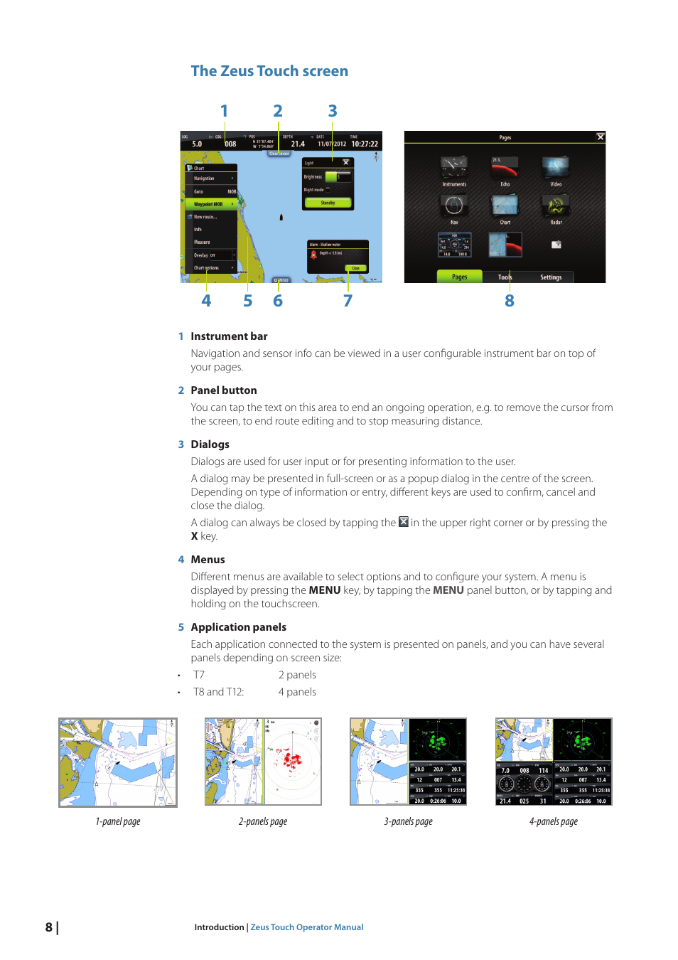 The zeus touch screen | B&G Zeus Touch 12 User Manual | Page 9 / 115