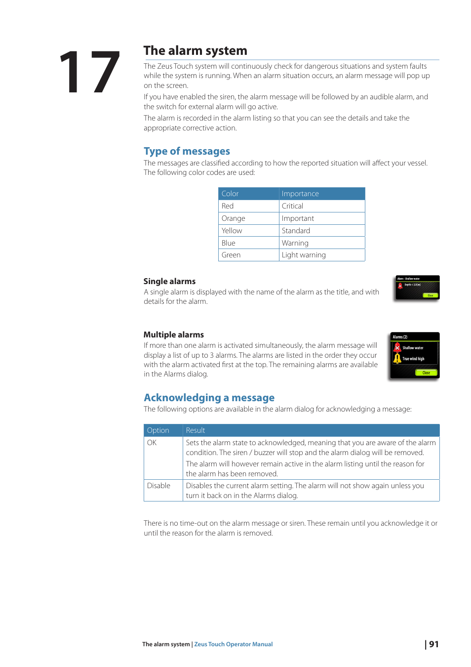 The alarm system | B&G Zeus Touch 12 User Manual | Page 92 / 115