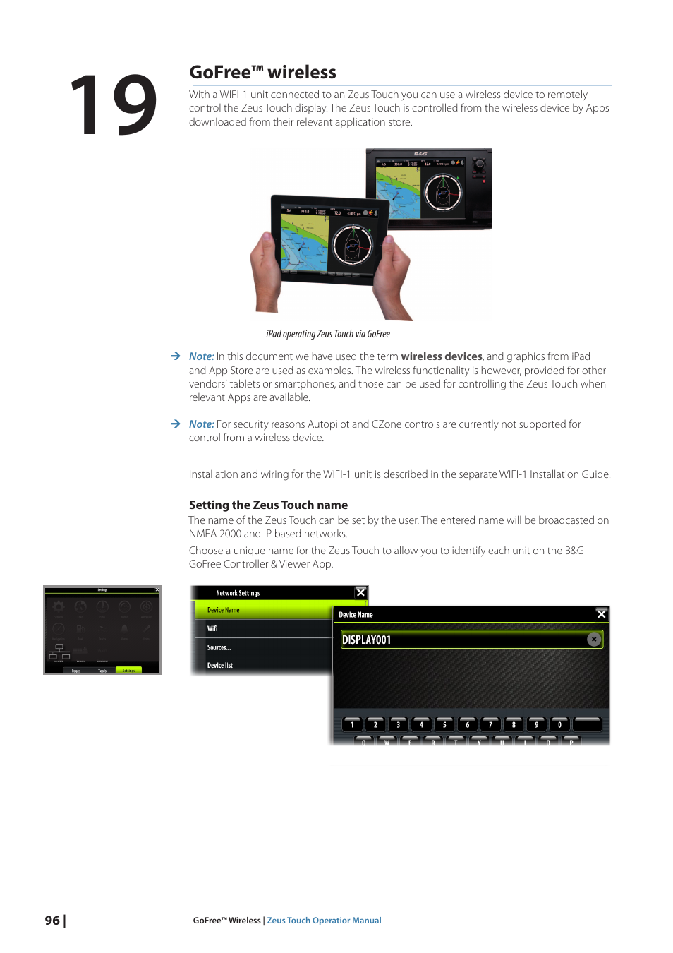 Gofree™ wireless | B&G Zeus Touch 12 User Manual | Page 97 / 115