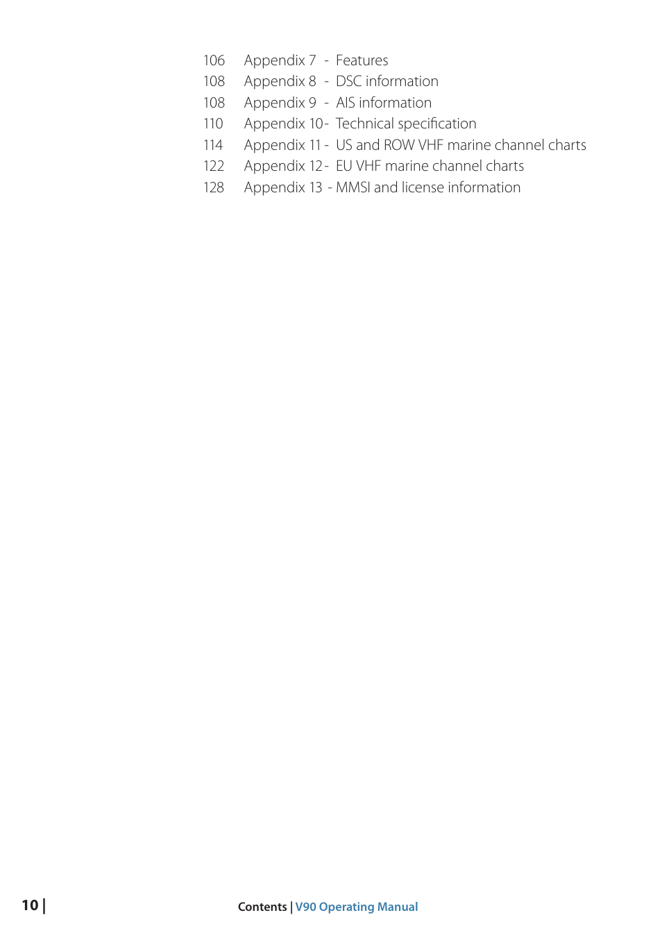 B&G V90 VHF Radio User Manual | Page 10 / 129