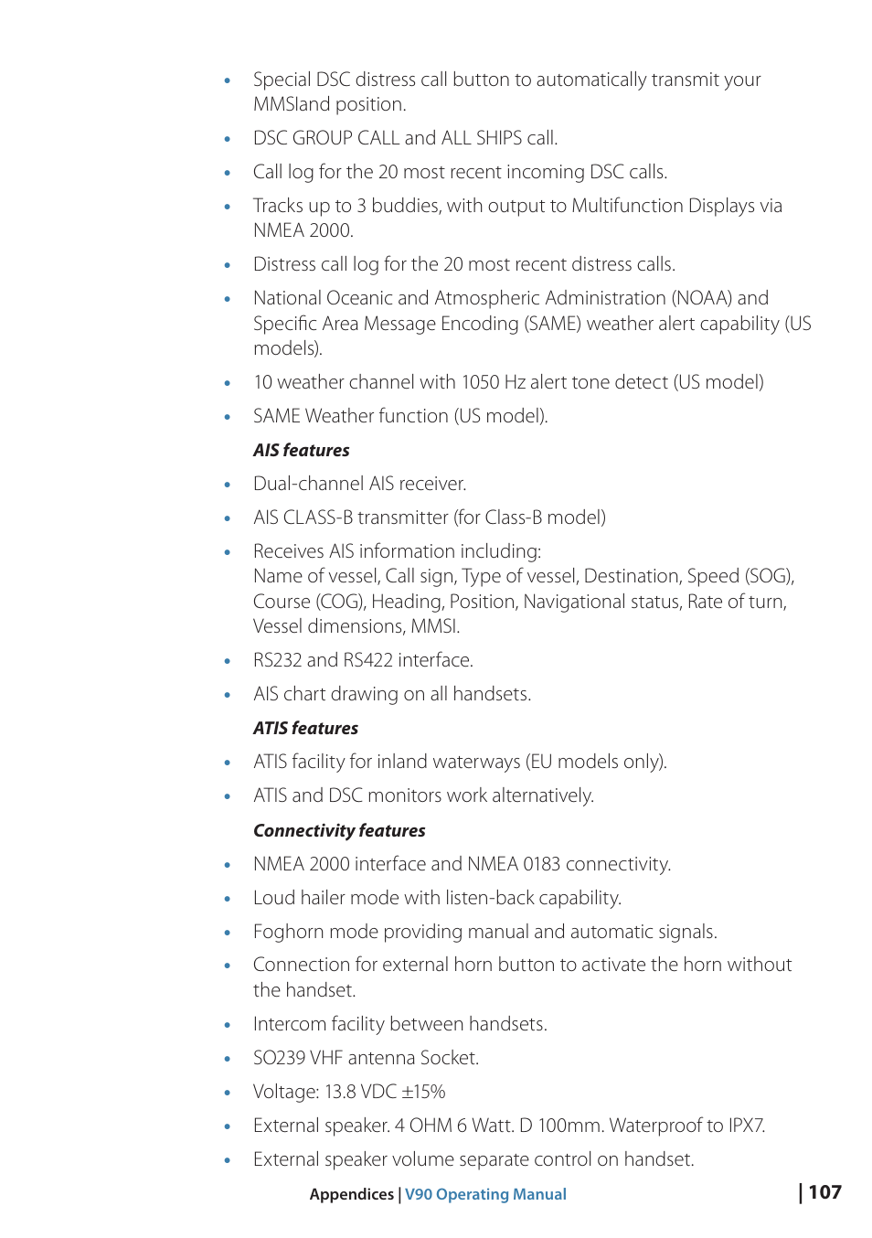 B&G V90 VHF Radio User Manual | Page 107 / 129