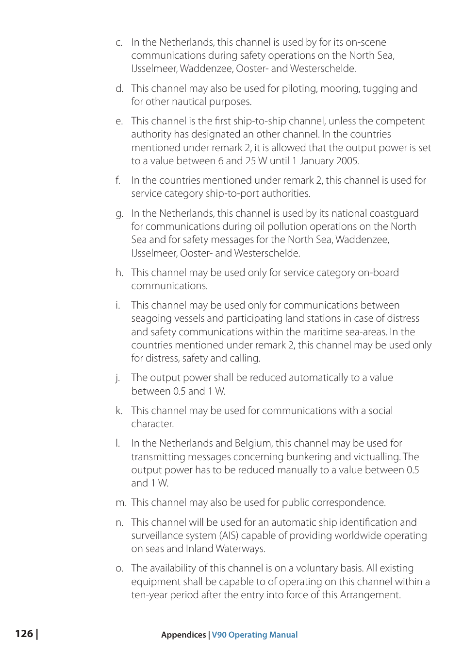 B&G V90 VHF Radio User Manual | Page 126 / 129