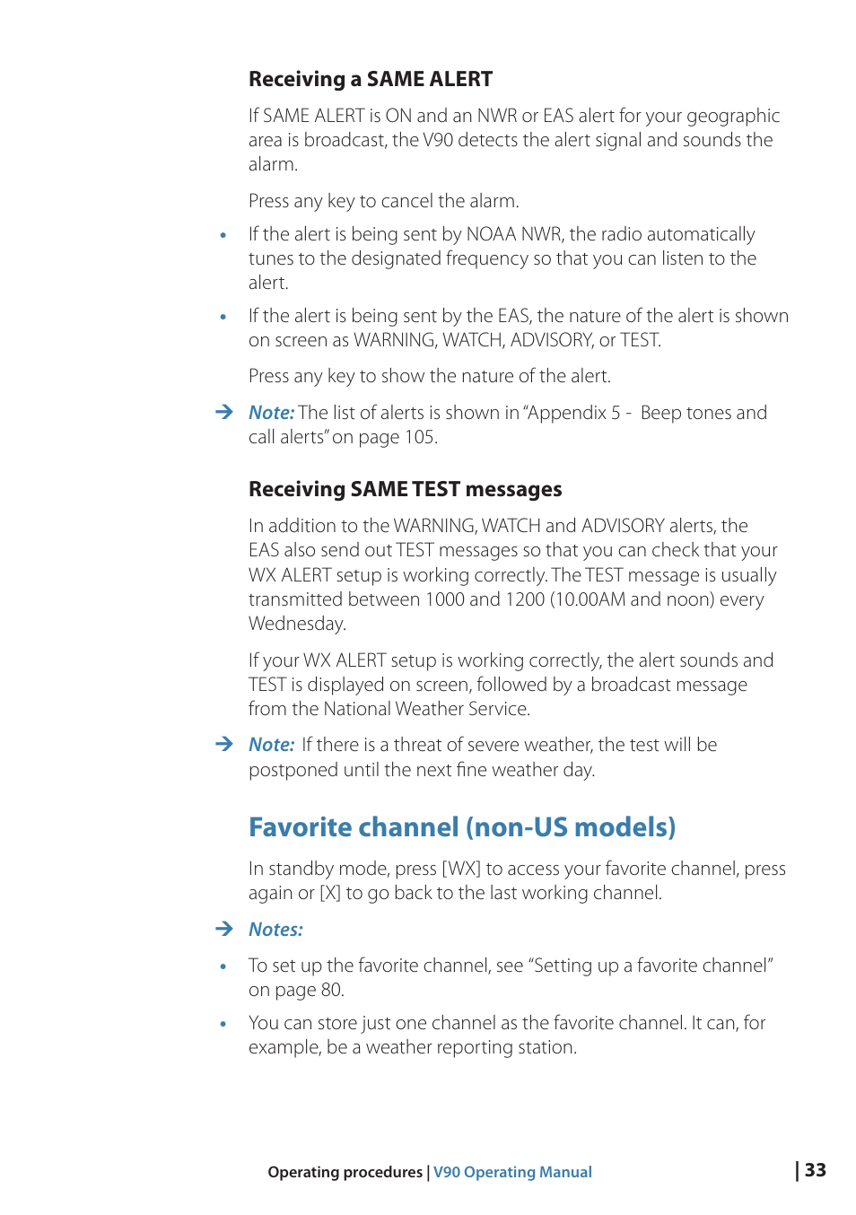 Favorite channel (non-us models) | B&G V90 VHF Radio User Manual | Page 33 / 129