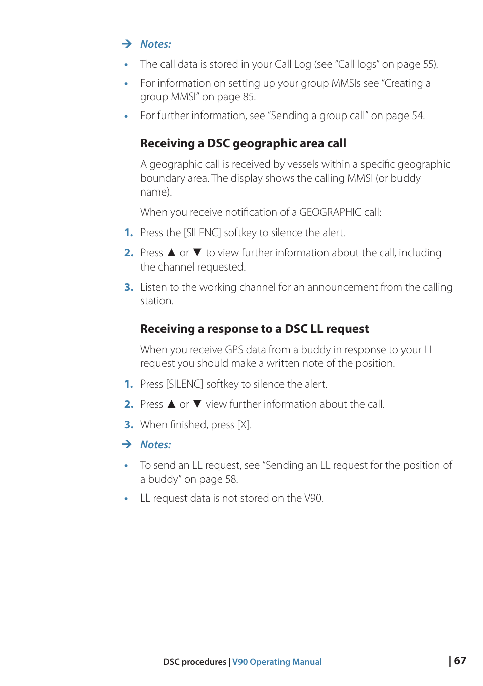 B&G V90 VHF Radio User Manual | Page 67 / 129