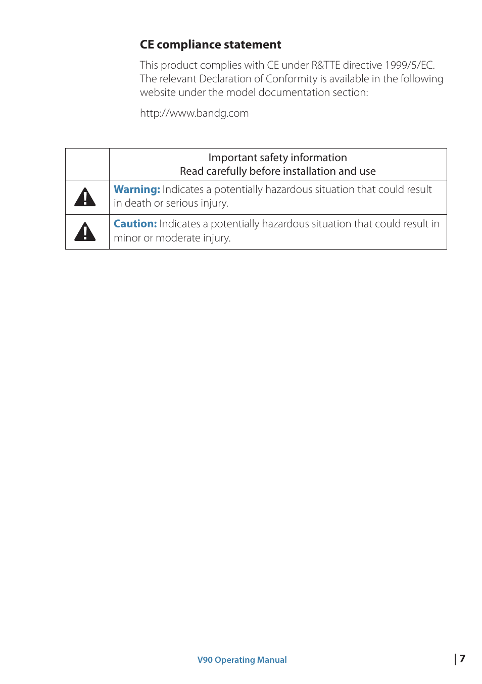 B&G V90 VHF Radio User Manual | Page 7 / 129