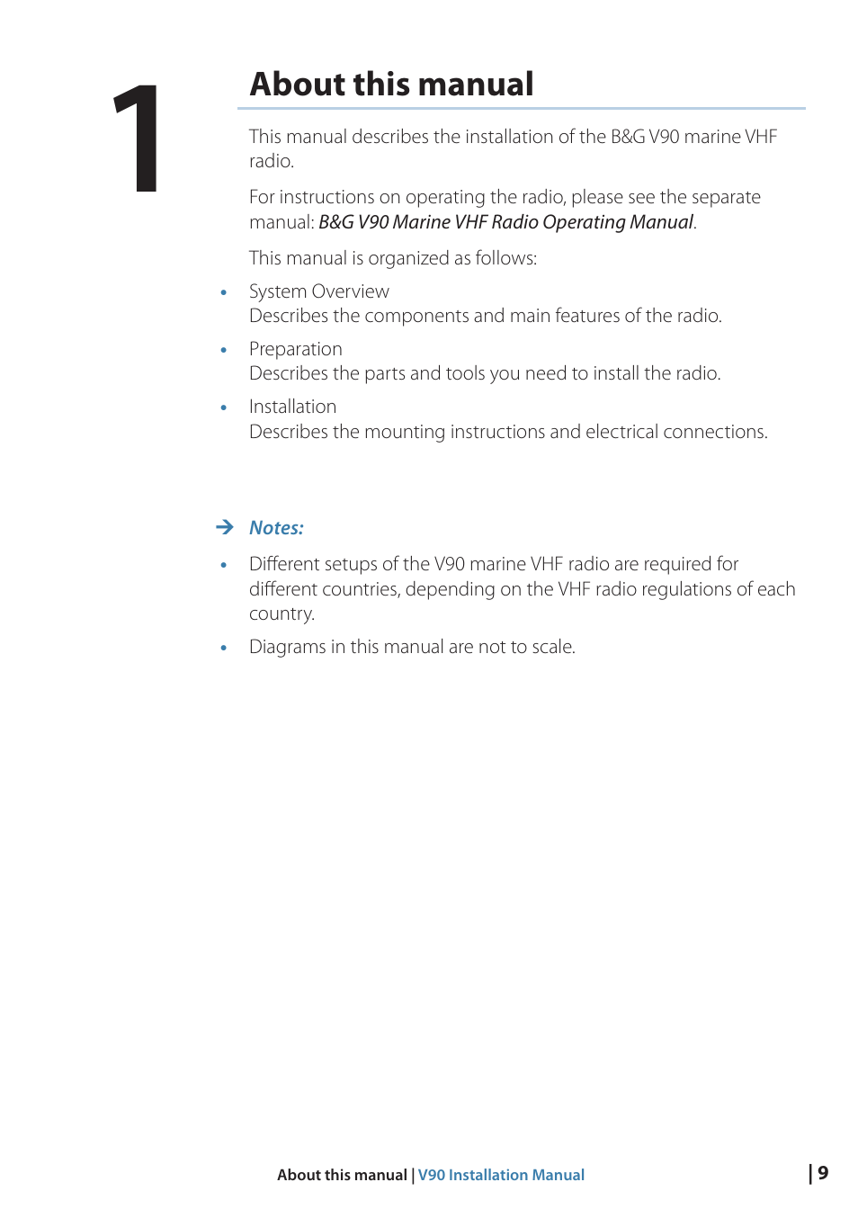 About this manual | B&G V90 VHF Radio User Manual | Page 9 / 29