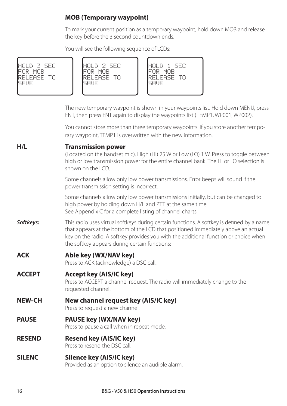 B&G H50 Wireless VHF Handset User Manual | Page 16 / 92