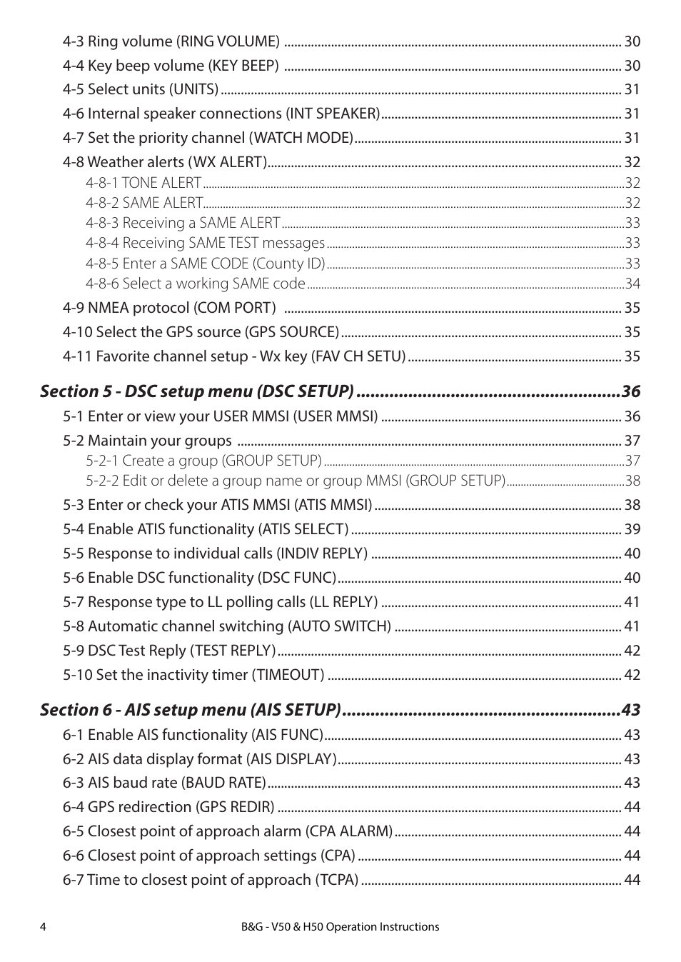 B&G H50 Wireless VHF Handset User Manual | Page 4 / 92