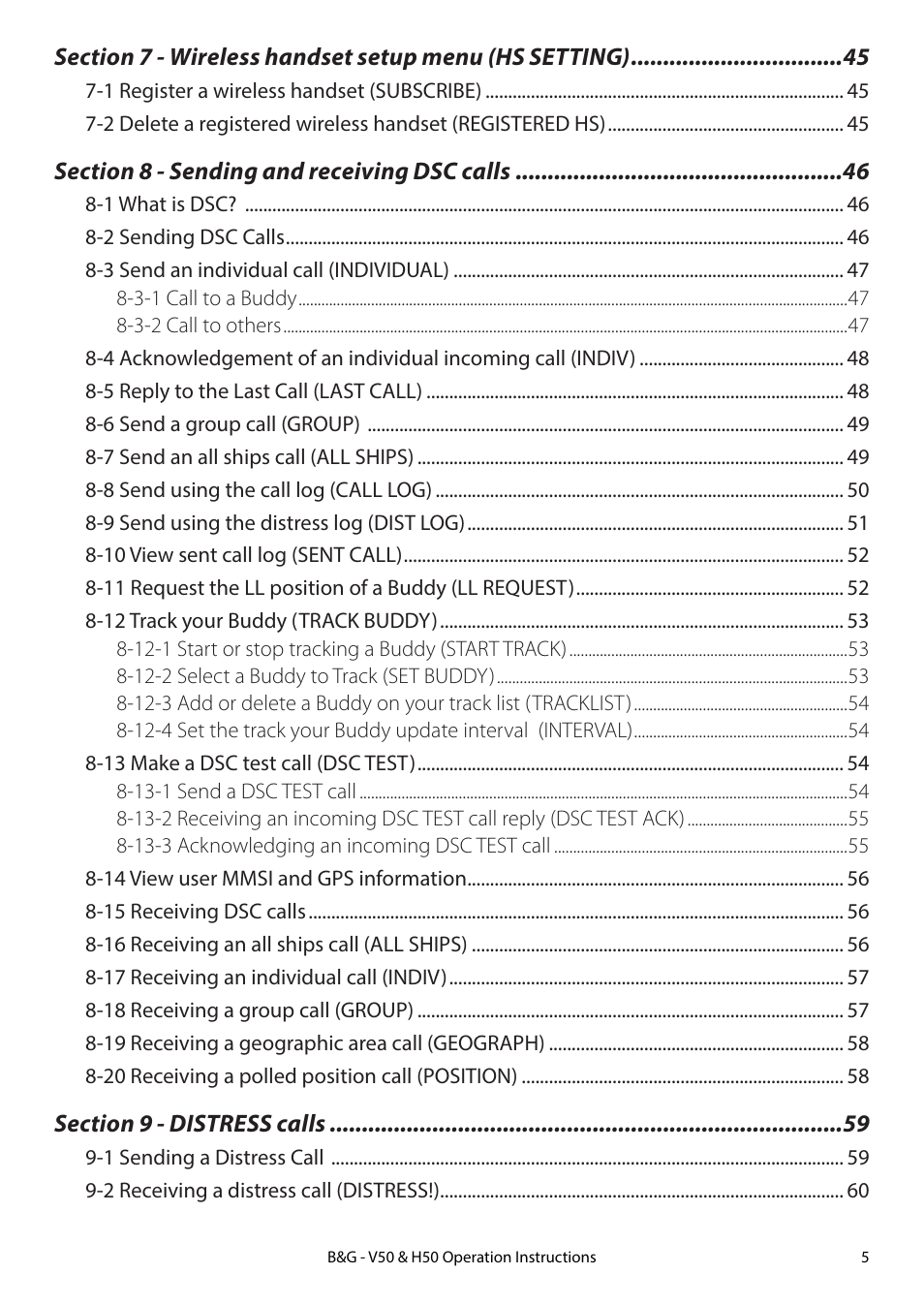 B&G H50 Wireless VHF Handset User Manual | Page 5 / 92