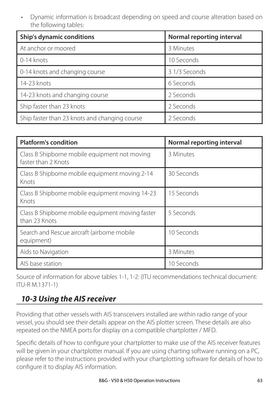 3 using the ais receiver | B&G H50 Wireless VHF Handset User Manual | Page 63 / 92