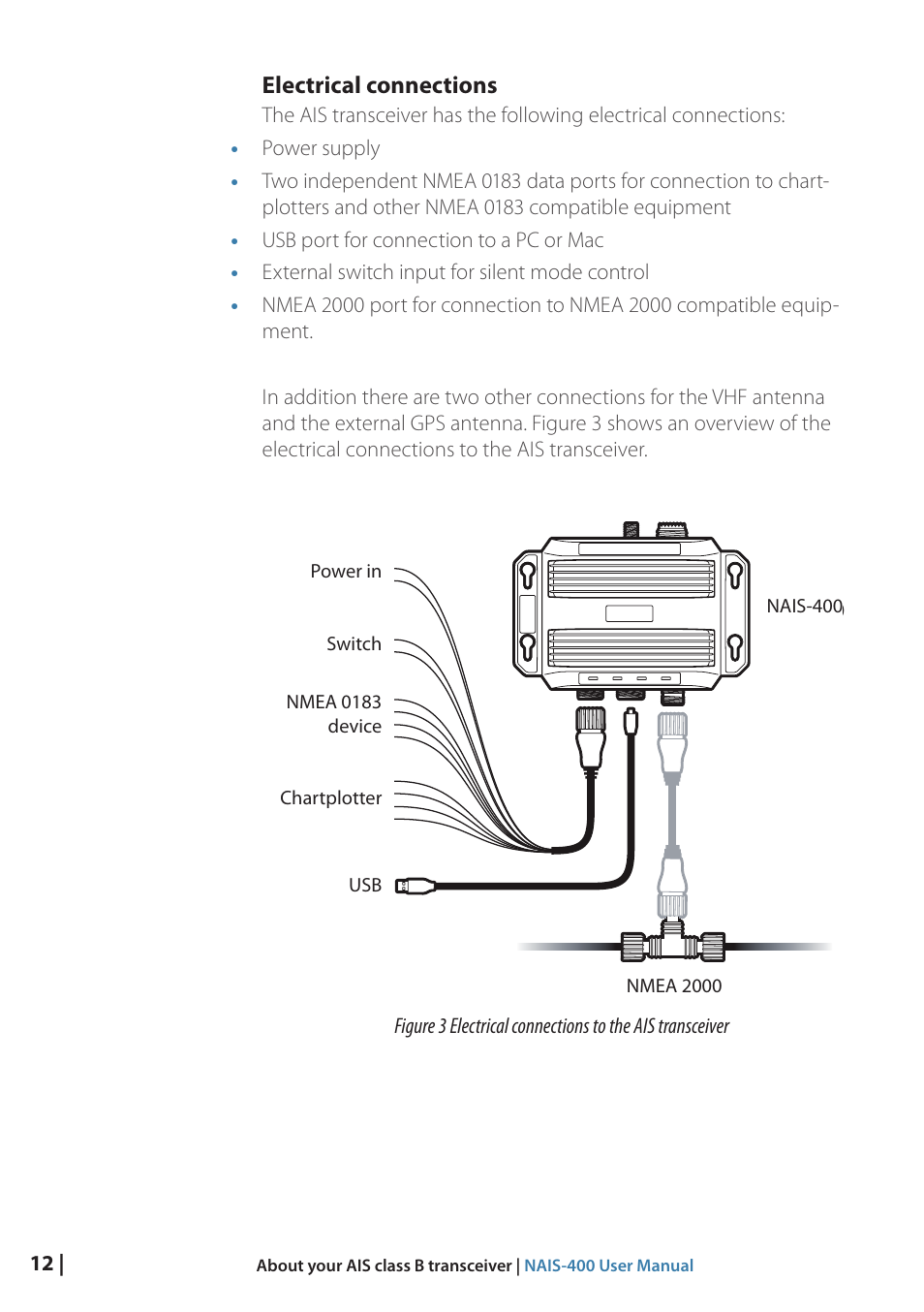 Fig. 3 electric connections | B&G NAIS-400 User Manual | Page 13 / 32