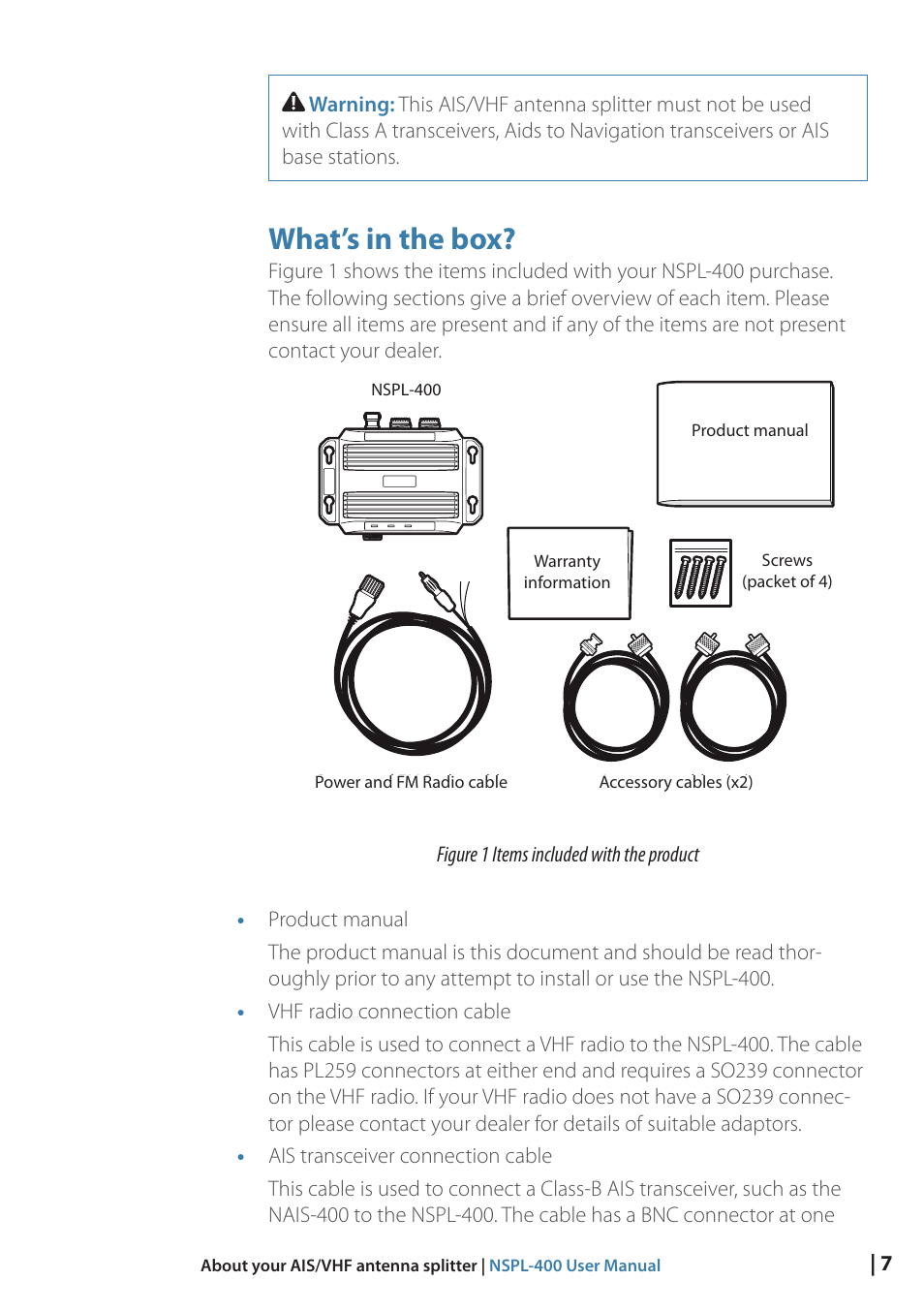 What’s in the box, Fig. 1 what’s in the box | B&G NSPL-400 User Manual | Page 8 / 20