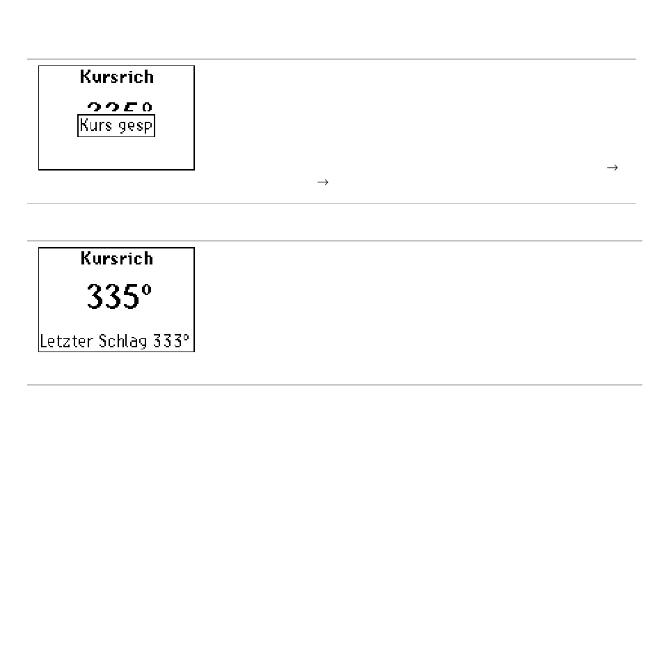 Speichern eines kurses vom kompass-bildschirm, Informationen über den letzten schlag | B&G H1000 Compass User Manual | Page 16 / 37