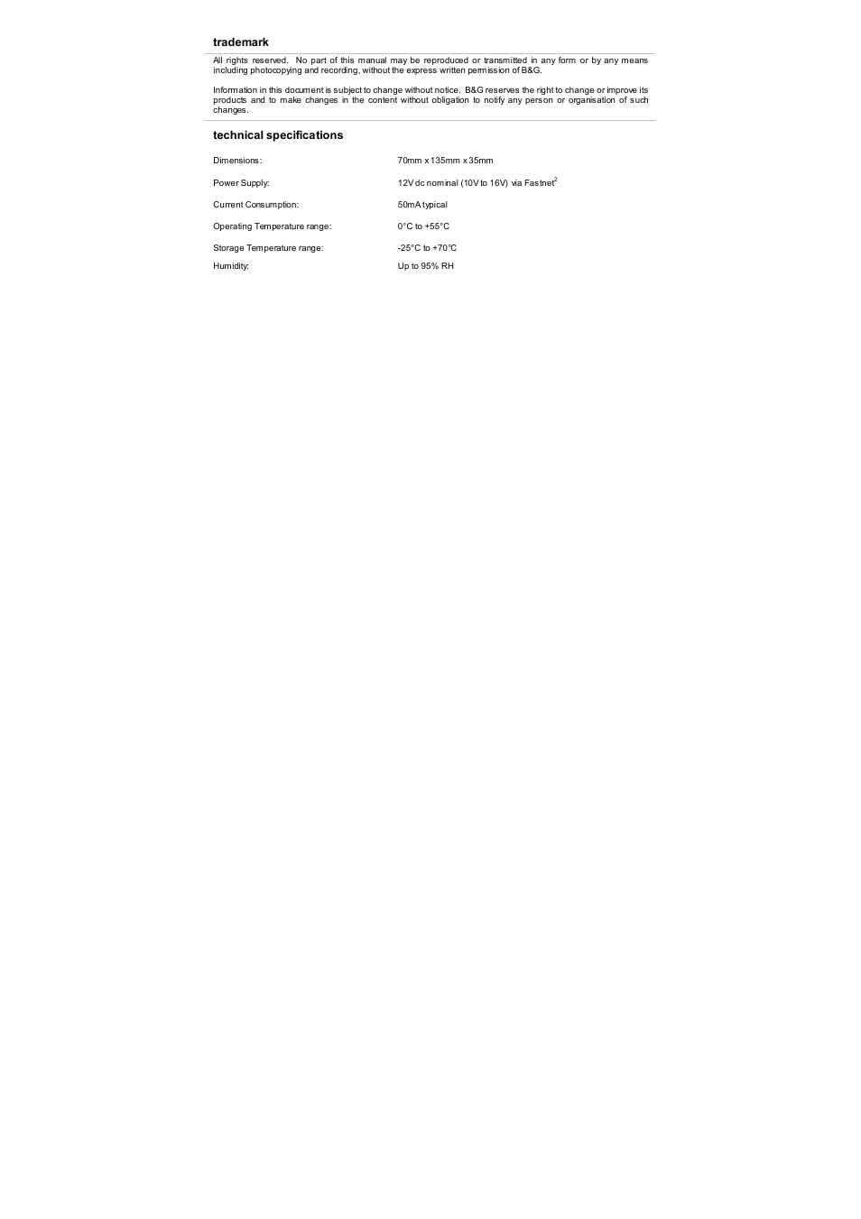 B&G H1000 NMEA Interface User Manual | Page 3 / 10