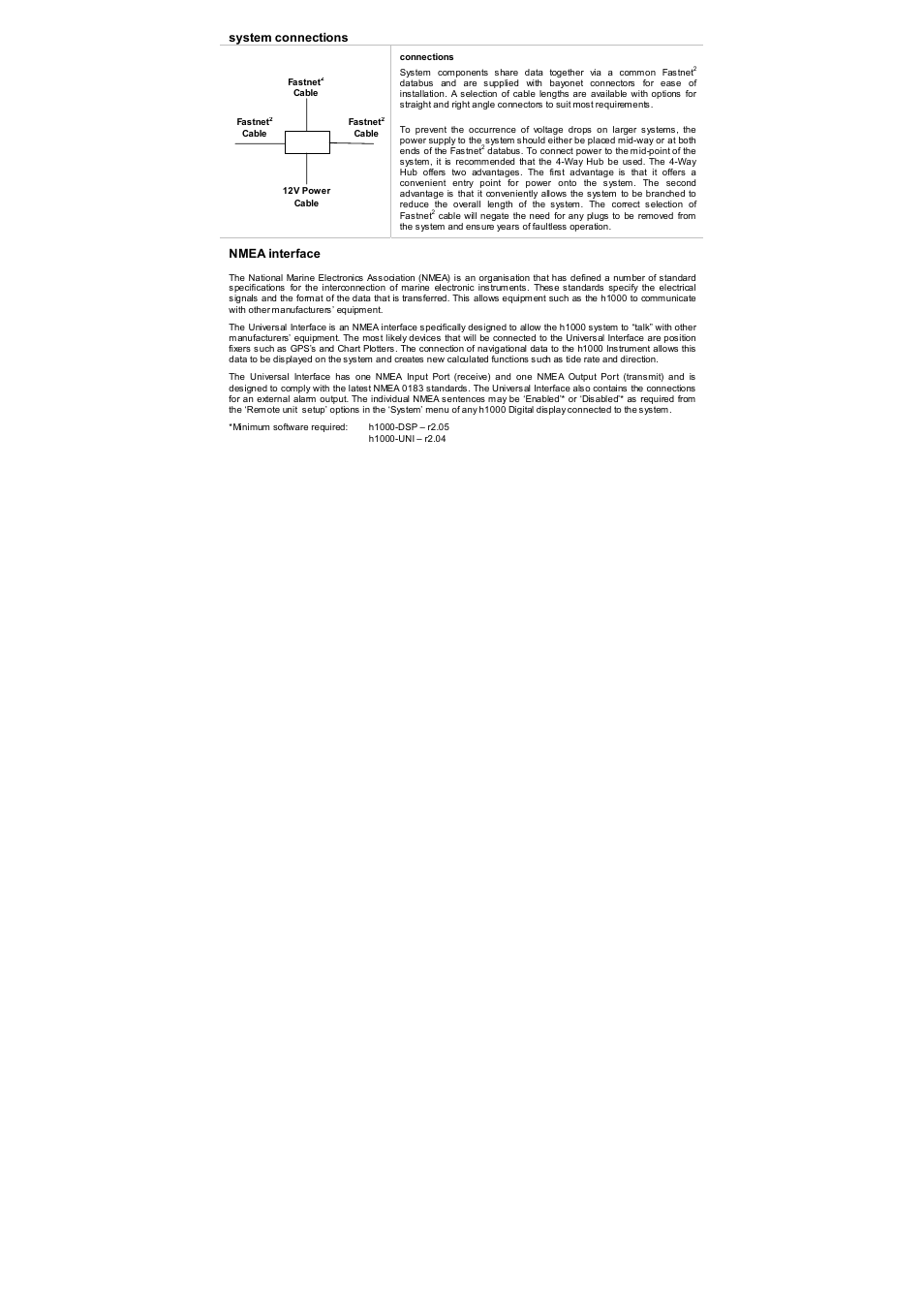 System connections, Nmea interface | B&G H1000 NMEA Interface User Manual | Page 4 / 10