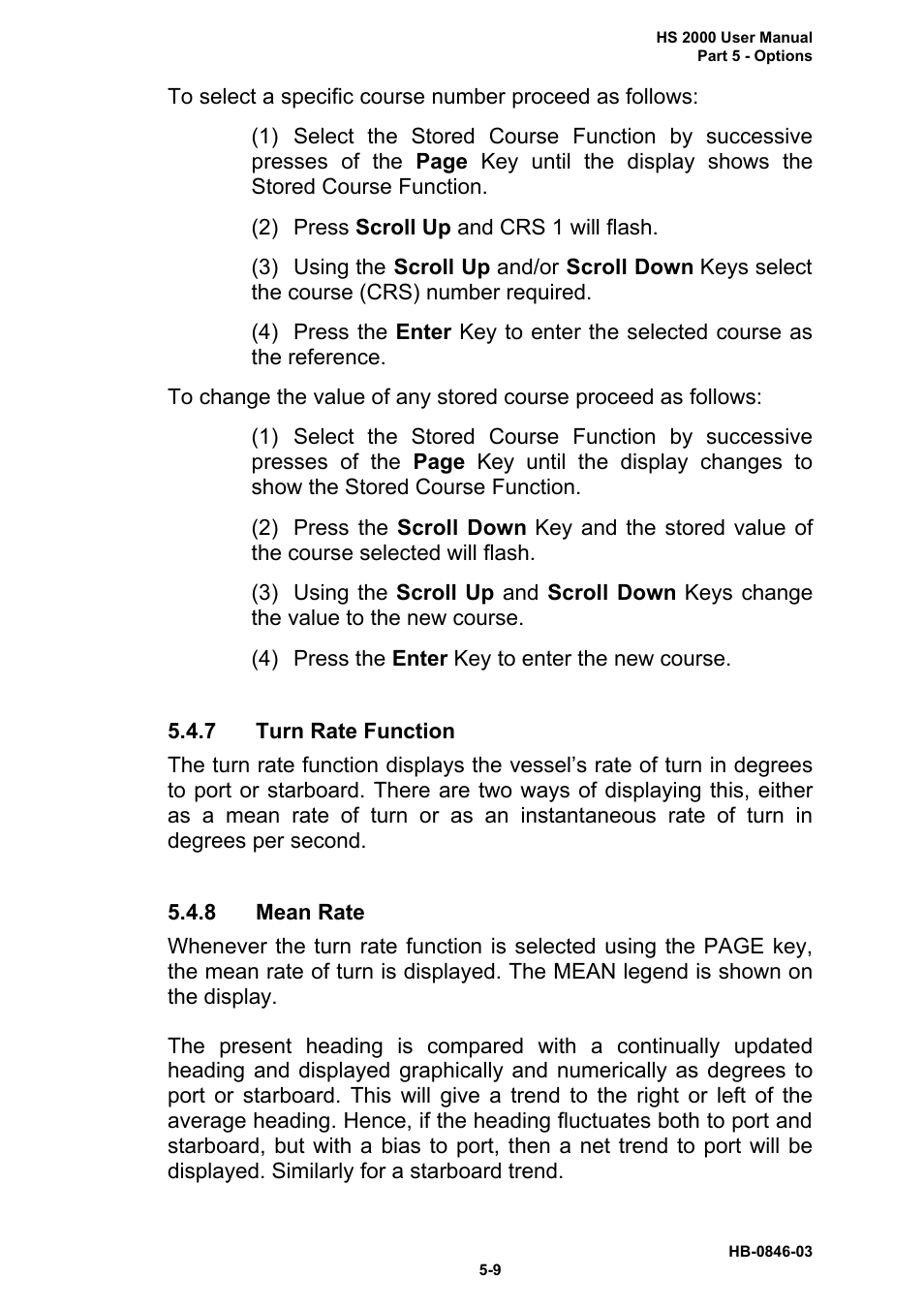 2) press scroll up and crs 1 will flash | B&G HS2000 User Manual | Page 72 / 88