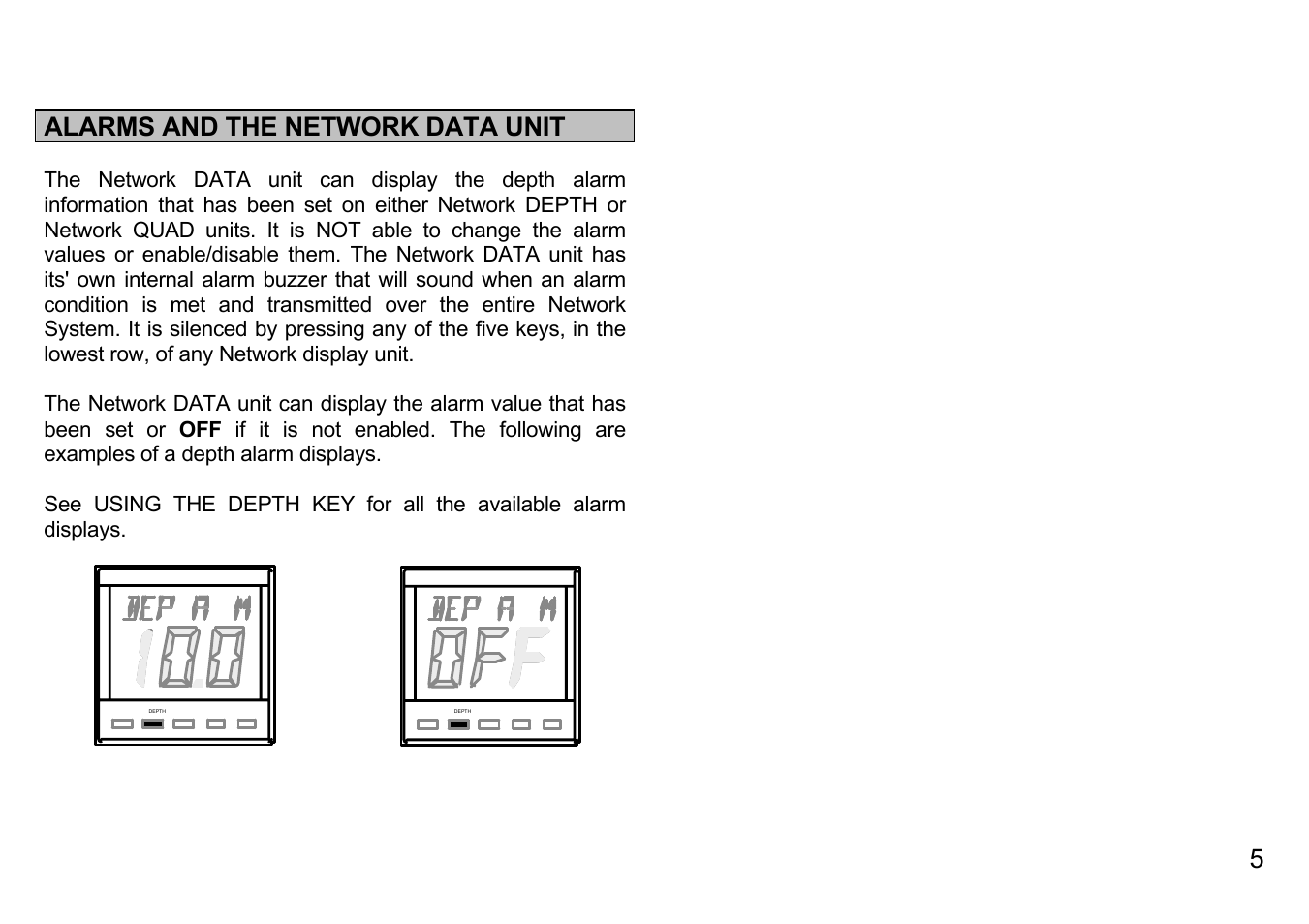 Alarms and the network data unit | B&G Network Data User Manual | Page 5 / 15
