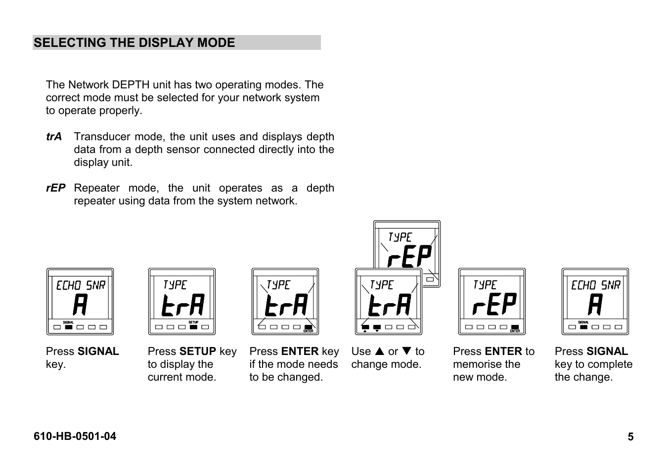 Selecting the display mode | B&G Network Depth User Manual | Page 5 / 23