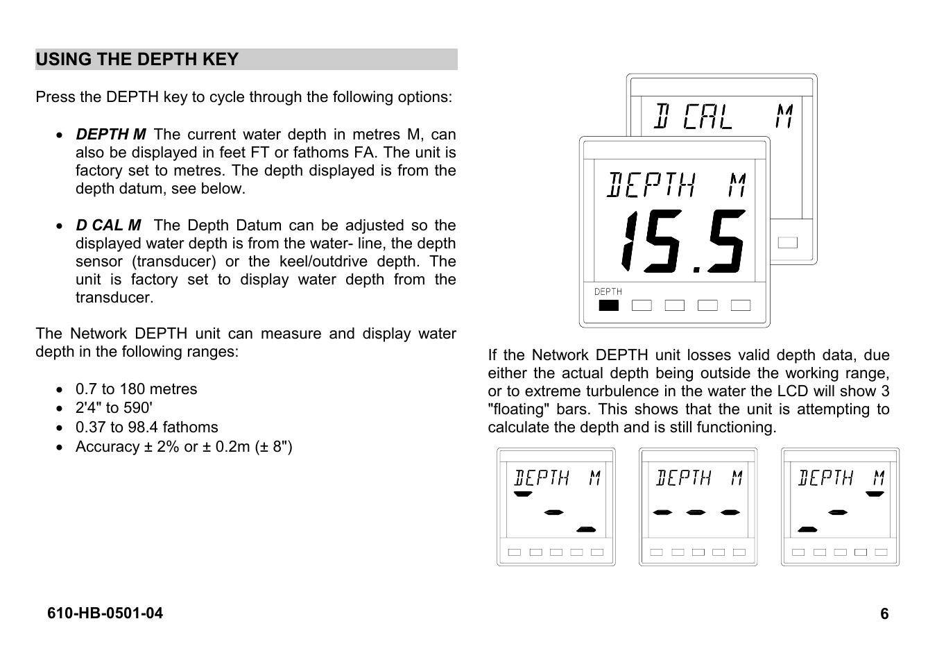 B&G Network Depth User Manual | Page 6 / 23