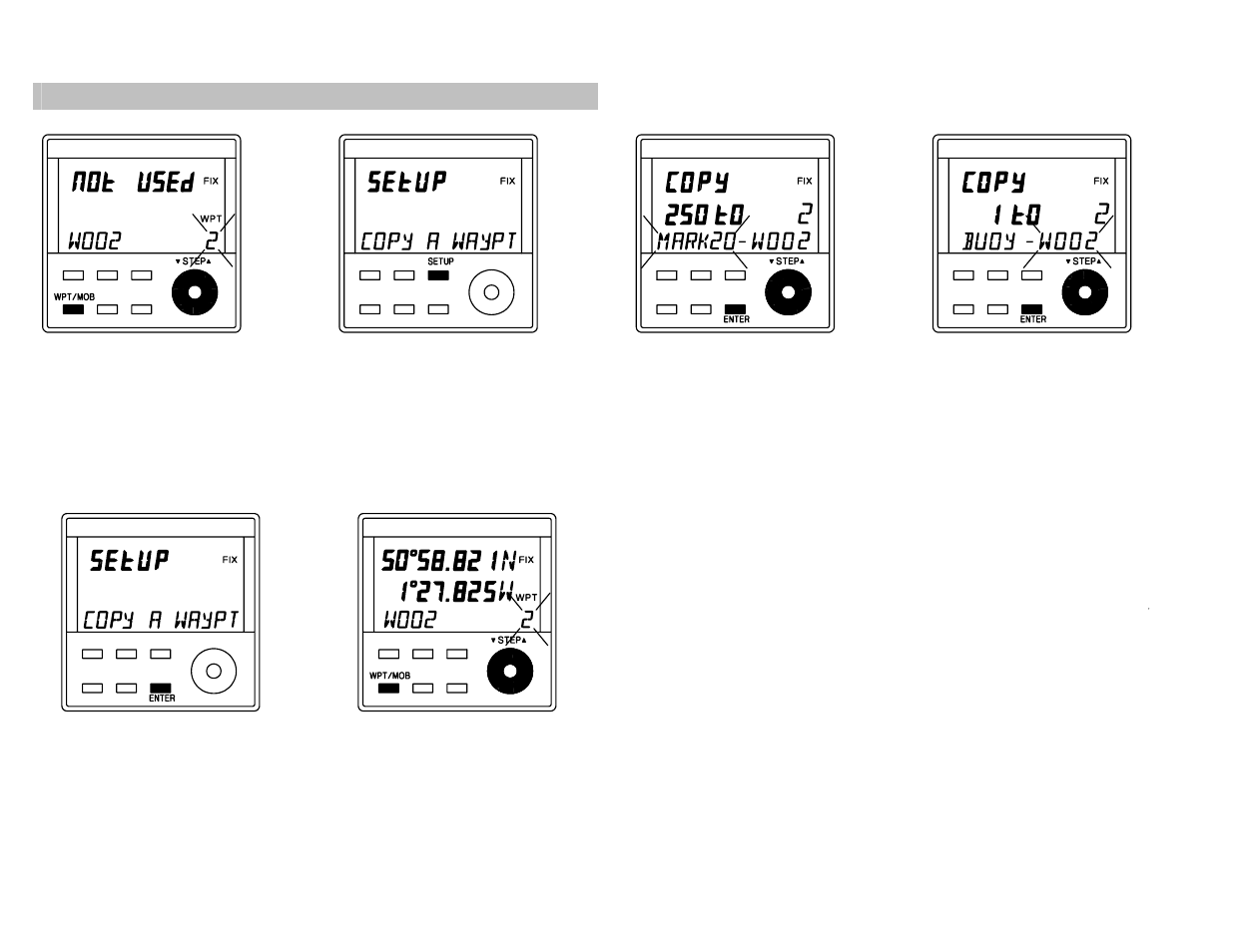 Copying from waypoint to waypoint | B&G Network GPSplus User Manual | Page 20 / 72