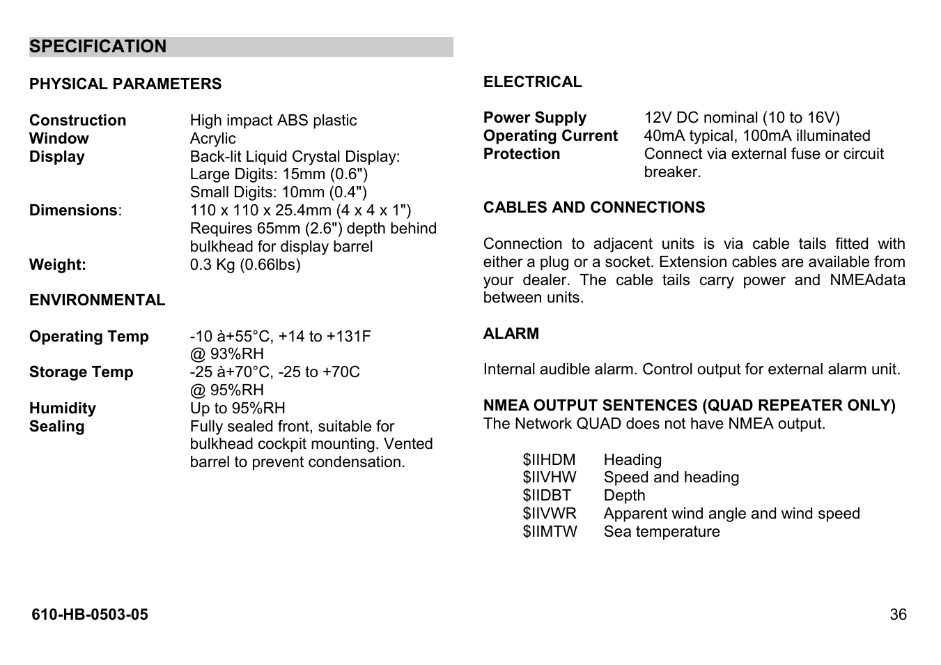 B&G Network Quad User Manual | Page 36 / 36
