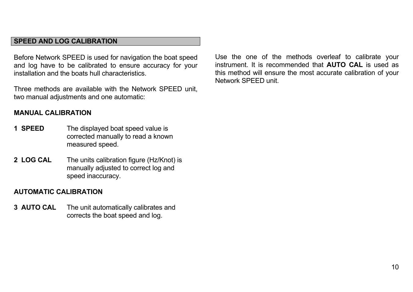 Speed and log calibration | B&G Network Speed User Manual | Page 10 / 26