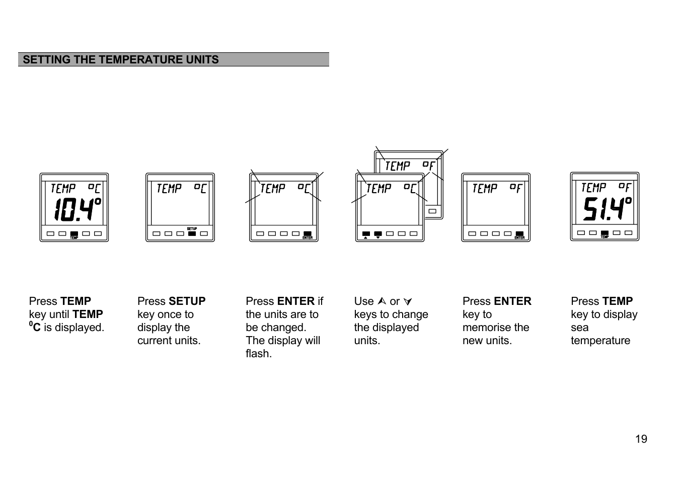 Setting the temperature units | B&G Network Speed User Manual | Page 19 / 26