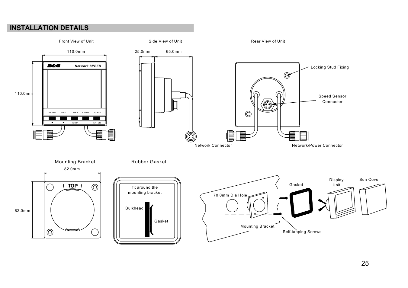 Installation details | B&G Network Speed User Manual | Page 25 / 26