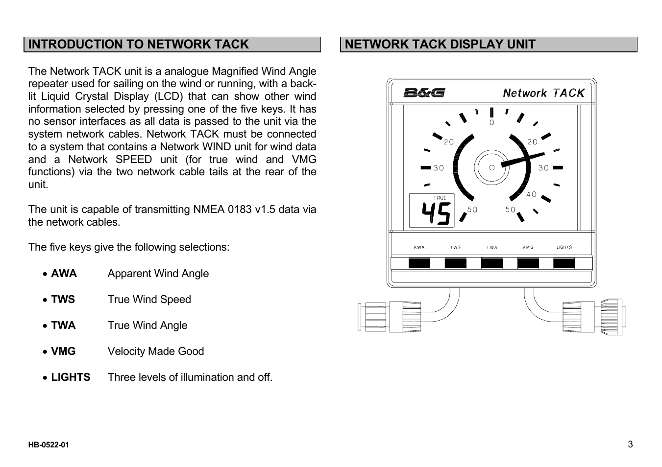 Introduction to network tack, Network tack display unit | B&G Network Tack User Manual | Page 3 / 12