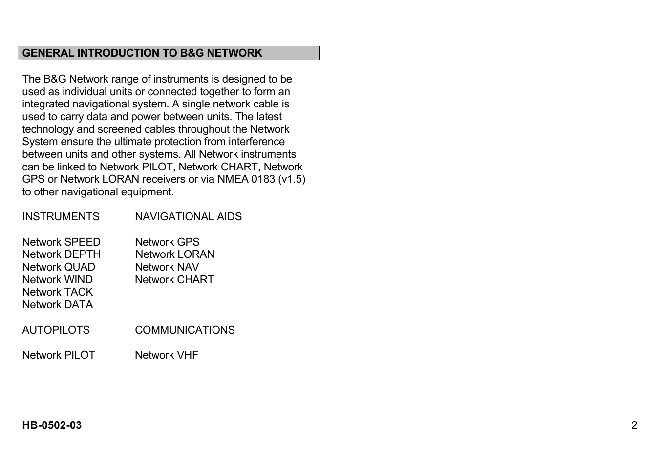 General introduction to b&g network | B&G Network Wind User Manual | Page 2 / 18