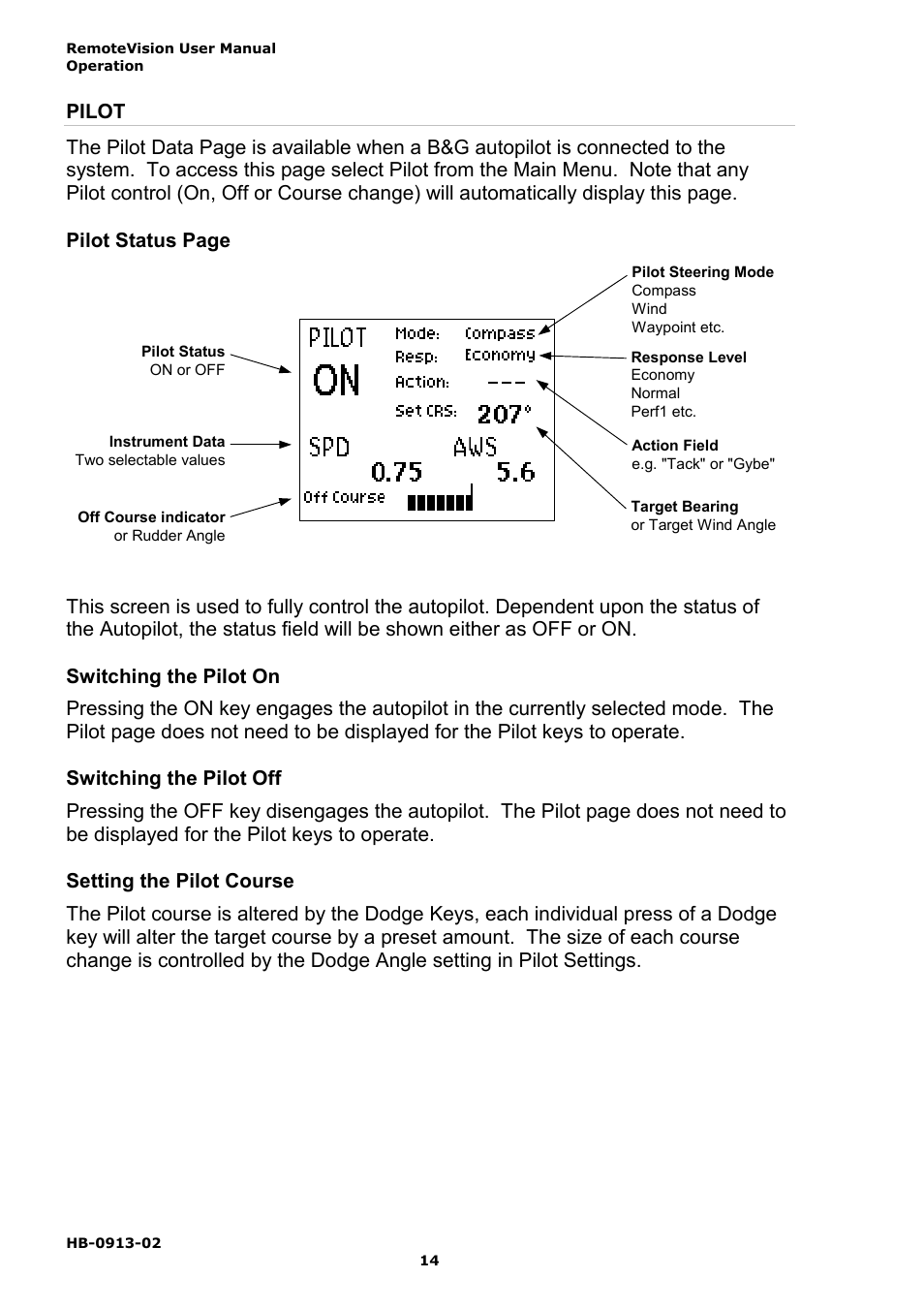 B&G RemoteVision User Manual | Page 18 / 32