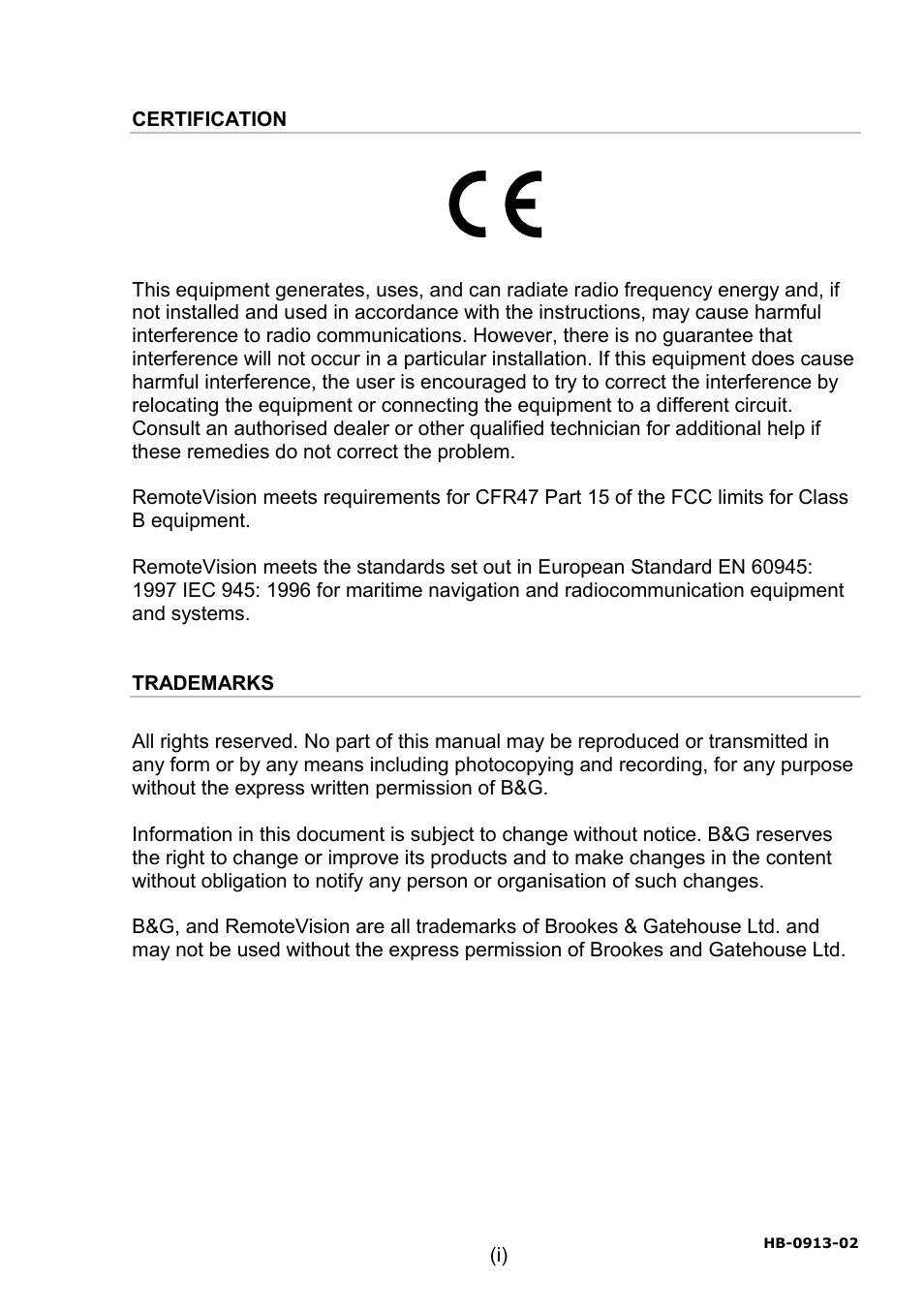 B&G RemoteVision User Manual | Page 3 / 32