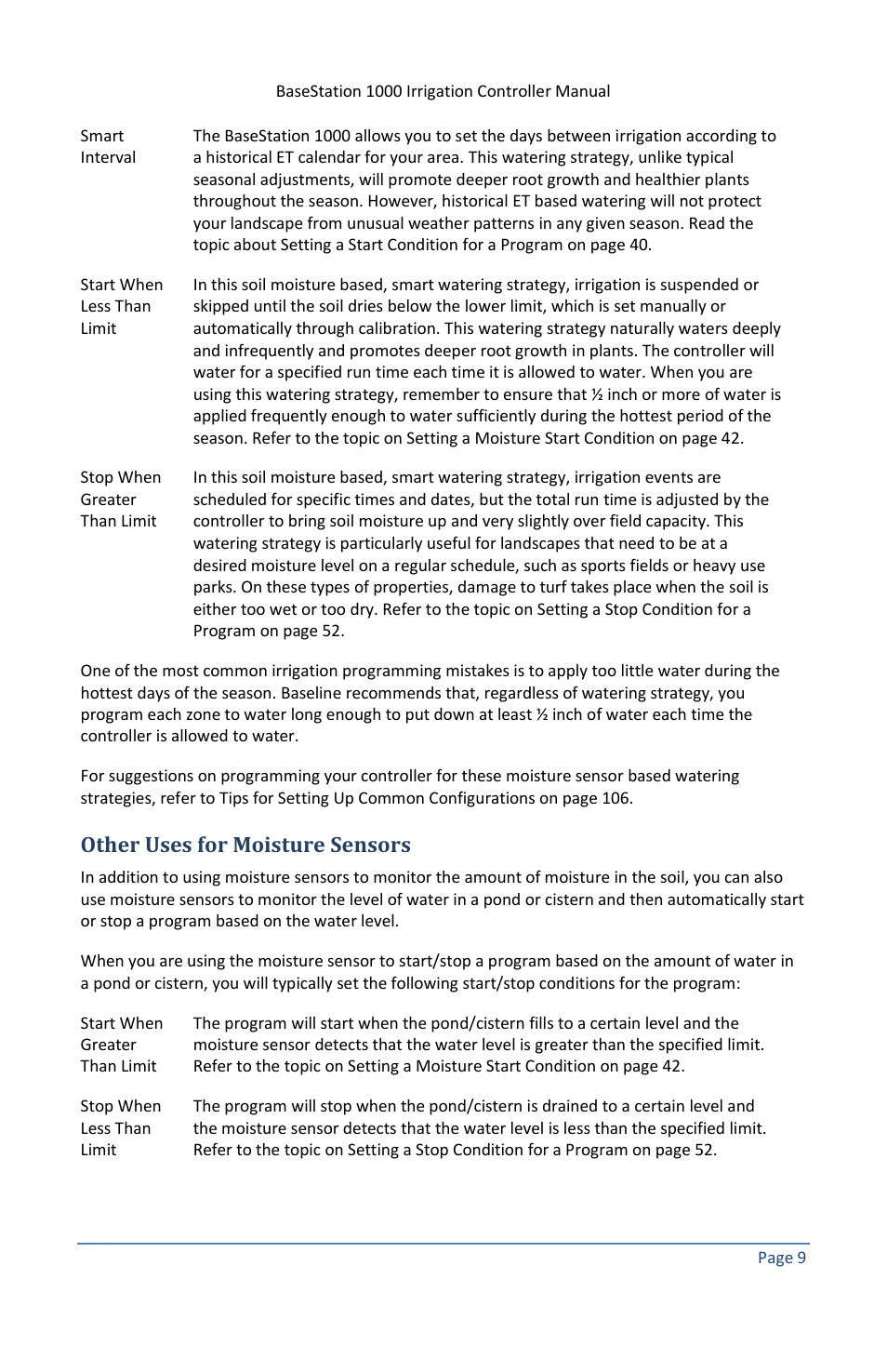Other uses for moisture sensors | Baseline Systems BaseStation 1000 User Manual | Page 15 / 122