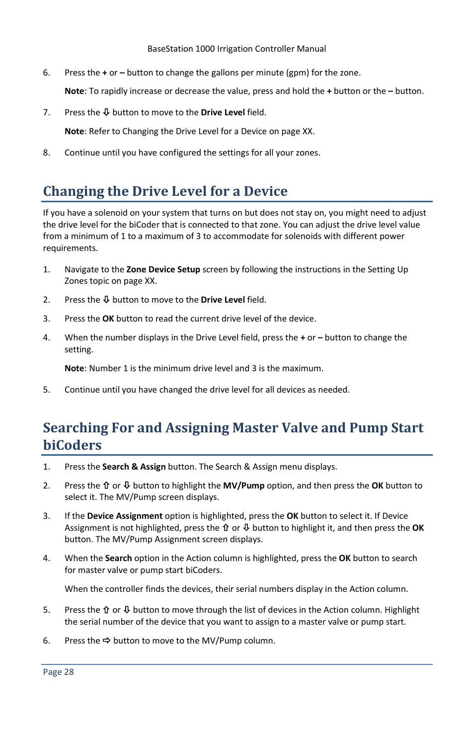 Changing the drive level for a device | Baseline Systems BaseStation 1000 User Manual | Page 34 / 122