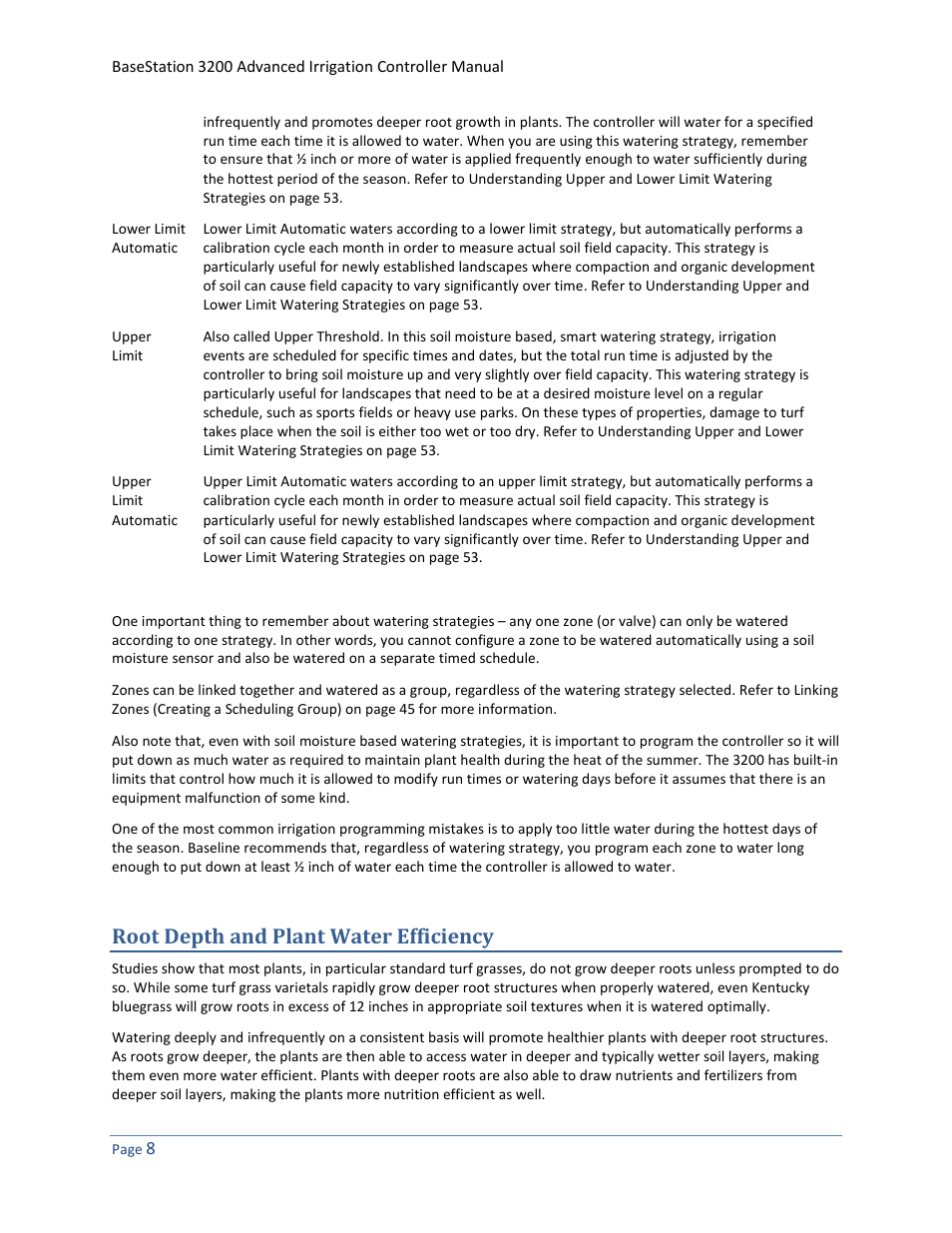 Root depth and plant water efficiency | Baseline Systems BaseStation 3200 User Manual | Page 16 / 102