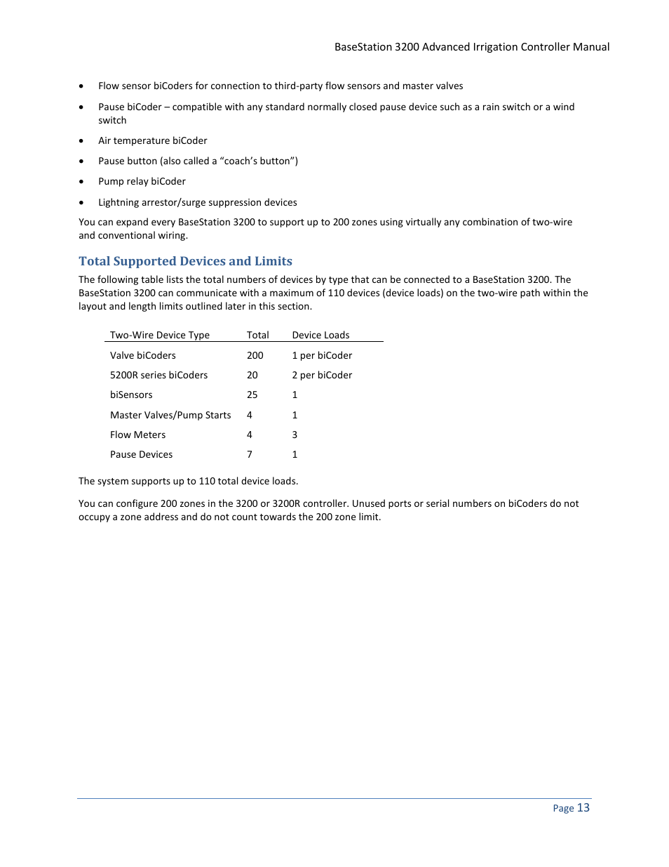 Total supported devices and limits | Baseline Systems BaseStation 3200 User Manual | Page 21 / 102