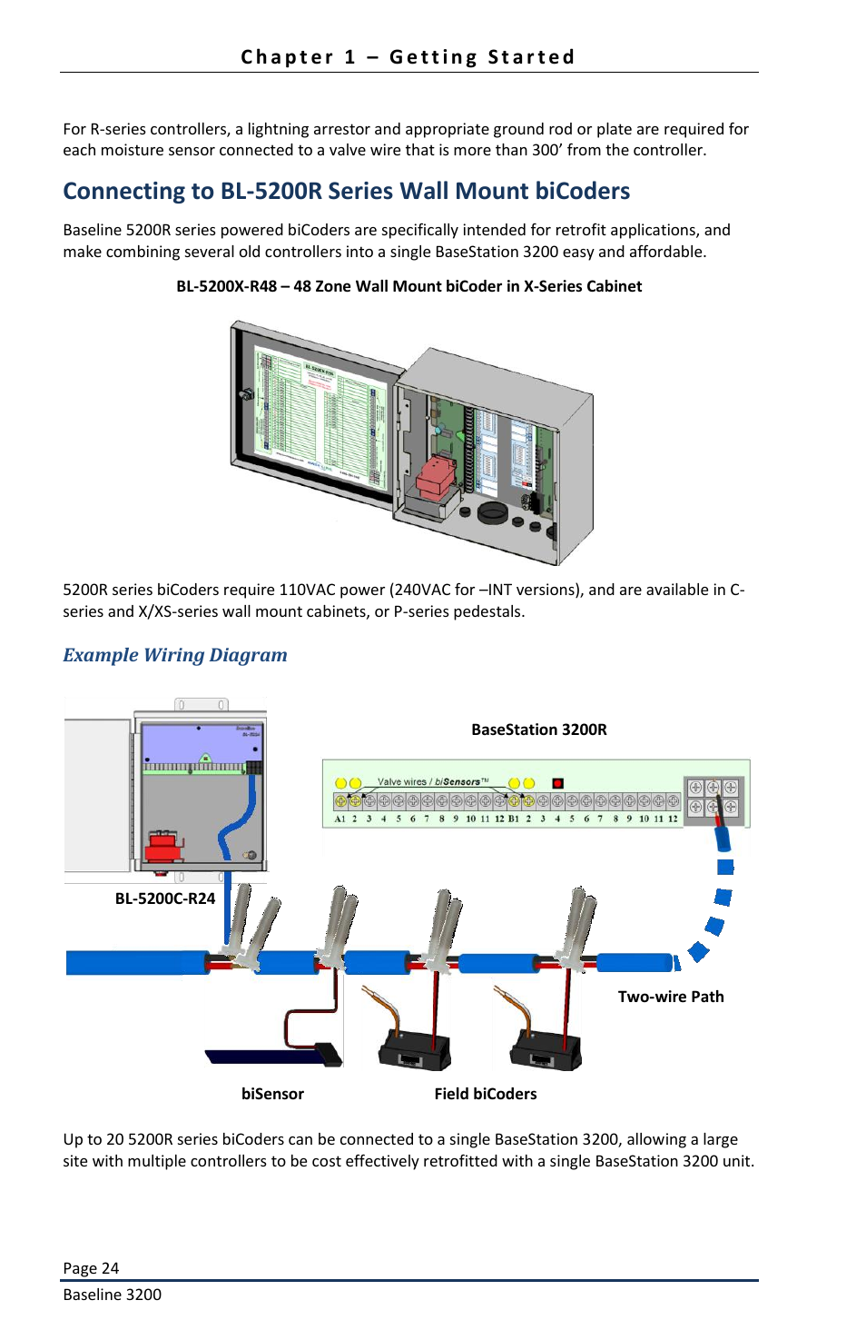 Connecting to bl-5200r series wall mount bicoders | Baseline Systems BaseStation 3200 User Manual | Page 26 / 82