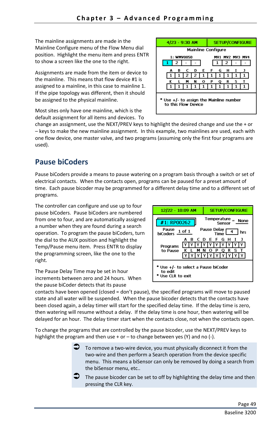 Pause bicoders | Baseline Systems BaseStation 3200 User Manual | Page 51 / 82