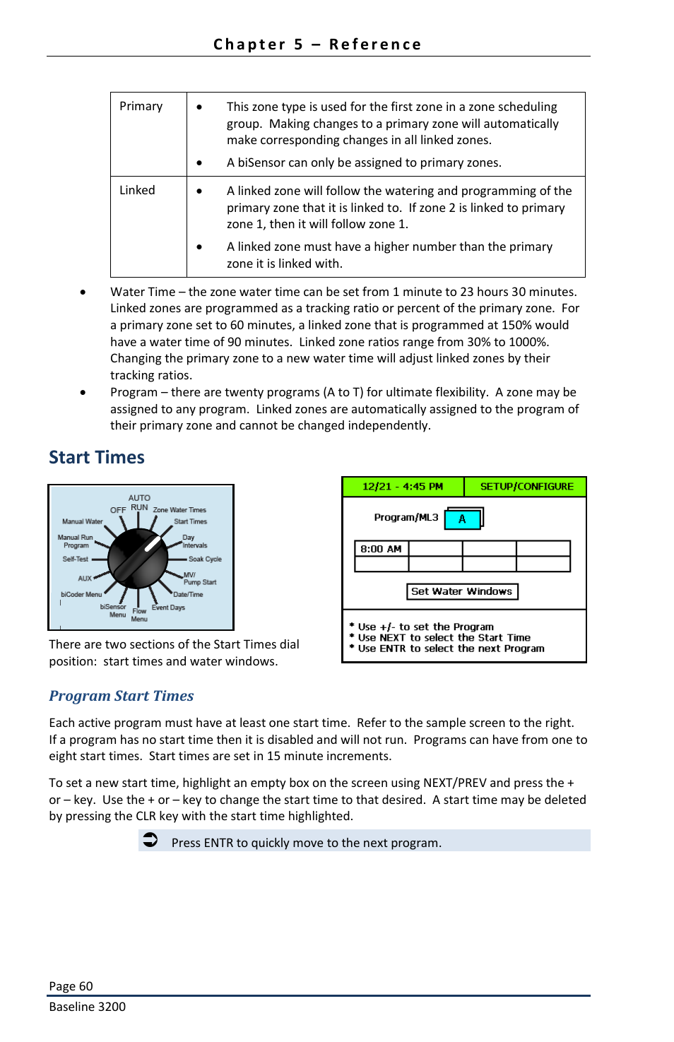 Start times | Baseline Systems BaseStation 3200 User Manual | Page 62 / 82