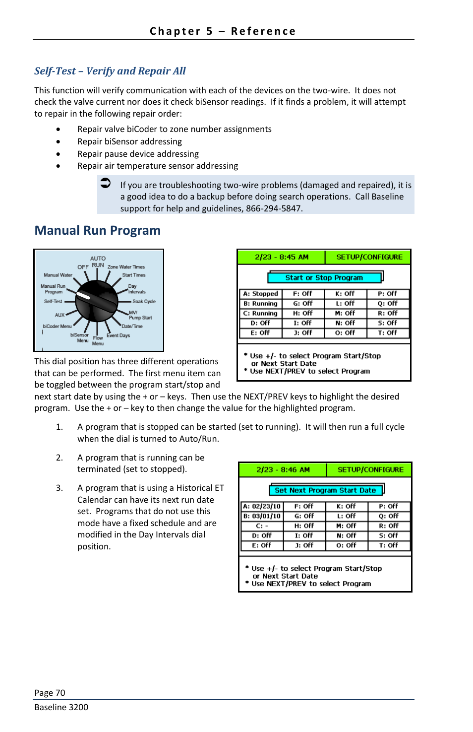 Manual run program | Baseline Systems BaseStation 3200 User Manual | Page 72 / 82