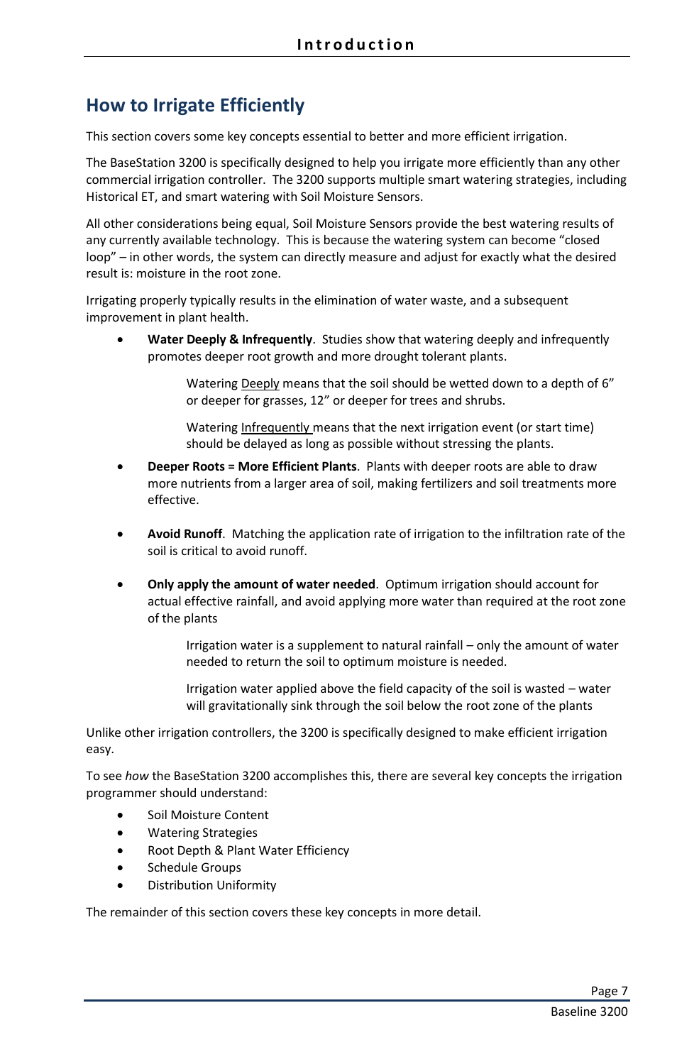 How to irrigate efficiently | Baseline Systems BaseStation 3200 User Manual | Page 9 / 82